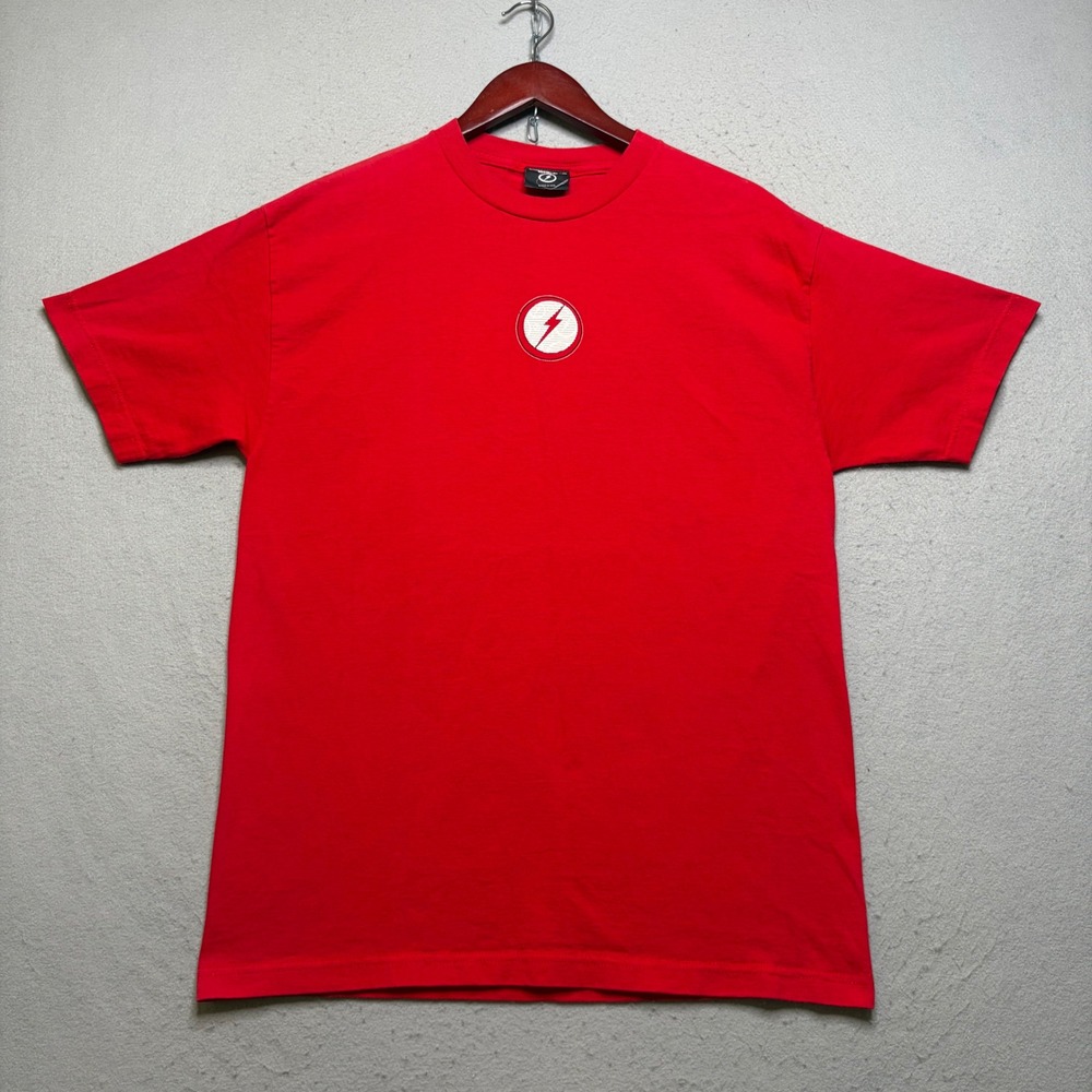 Lightning Bolt T-Shirt Mens Large Red Vintage 90s Surf Graphic Embroidered Tee